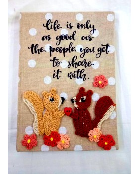 Diary with Crochet Embellished Sqirrels Diary with Crochet Embellished Sqirrels